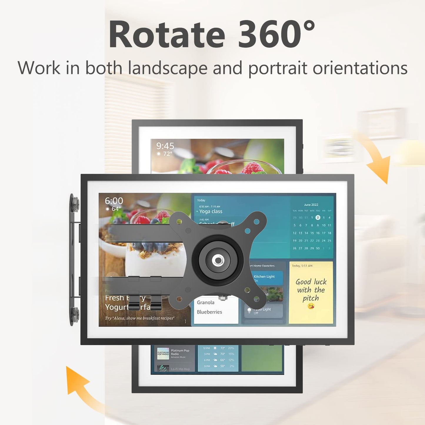 Wall Mount for Echo Show 15 (1st, 2nd Gen), and Monitors 13"-27", with 15 Inch Extension Arm, Full Motion Adjustable - Easy to Rotate, Swivel, Tilt and Fold, Echo Show 15 Wall Mounting Bracket