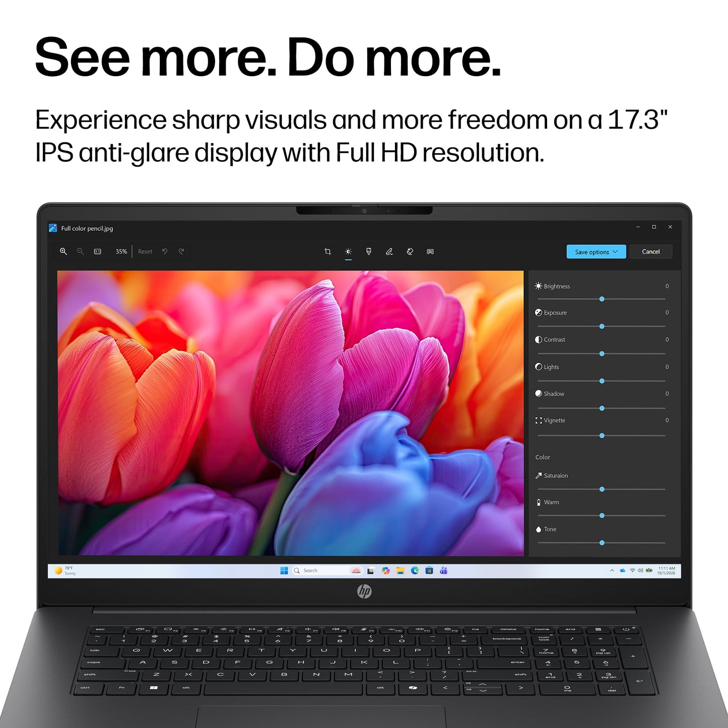 HP OmniBook 3 17.3 inch Laptop PC, FHD Display, AMD Ryzen 3 30, 8 GB RAM, 512 GB SSD, AMD Radeon 610M Graphics, Windows 11 Home, Mica Silver, 17-dp0199nr