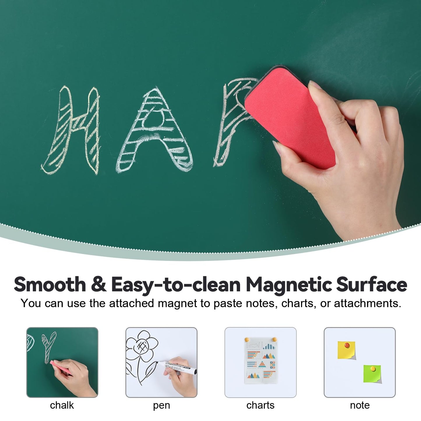 40x28 Inch Magnetic Whiteboard and Chalkboard