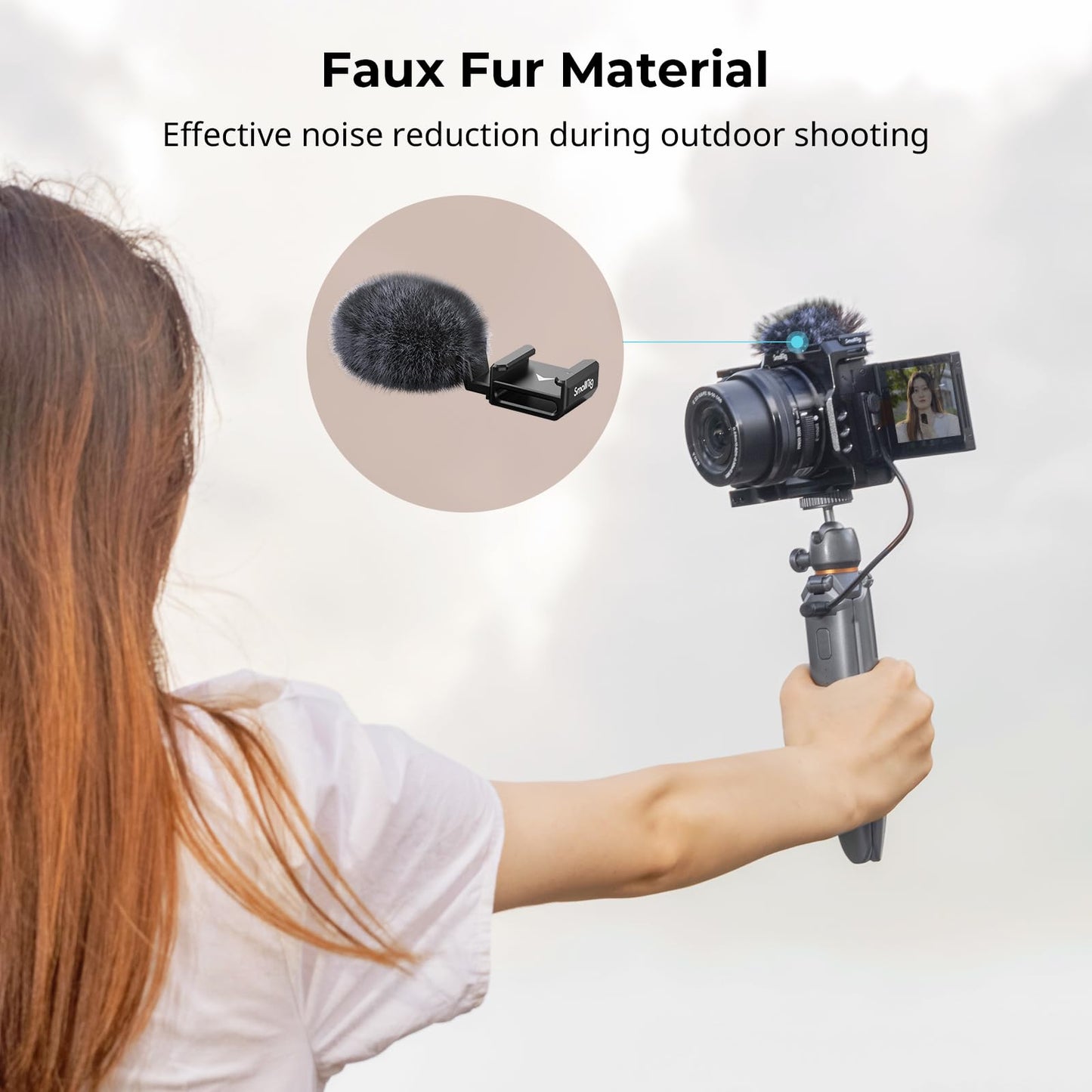 Cold Shoe Adapter with Wind Muff Windshield