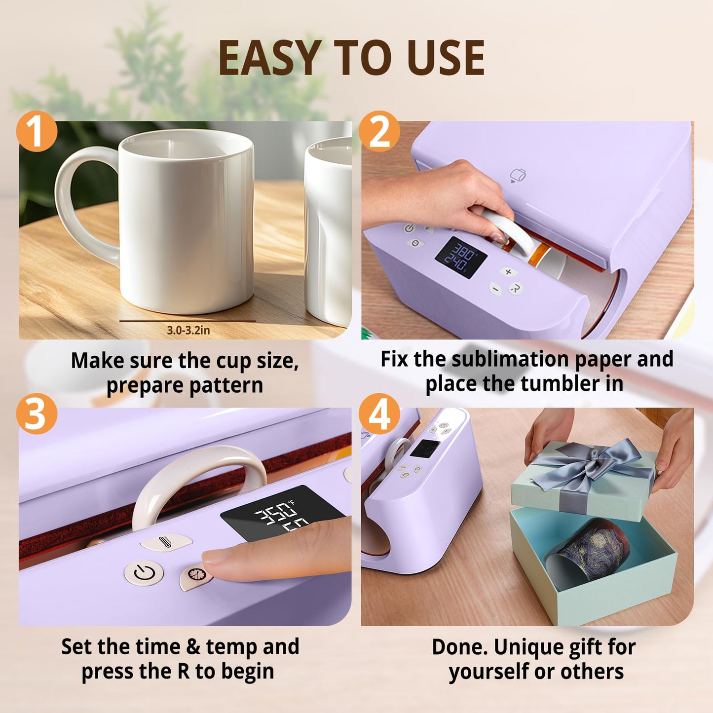 HTVRONT Auto Tumbler Heat Press Machine