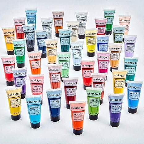 48 PRO Artist Quality 48 Pc. Acrylic Paint Set, 22ml (0.74oz) Tubes, Set of 48 Unique, Highly Pigmented Colors