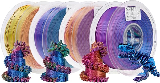 Silk PLA 3D Printer Filament- bundle of 4