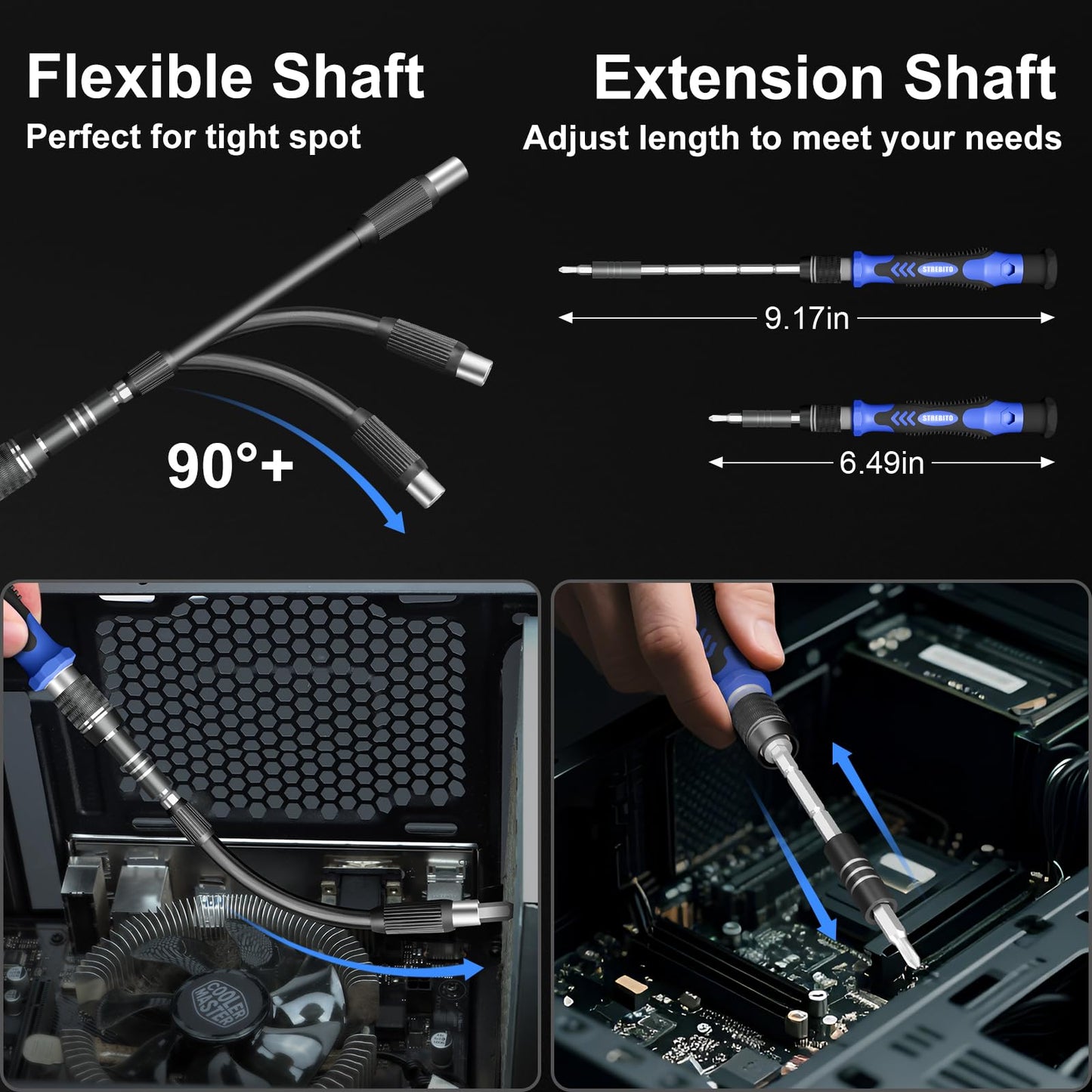 STREBITO 144-Piece Upgraded Electric Screwdriver