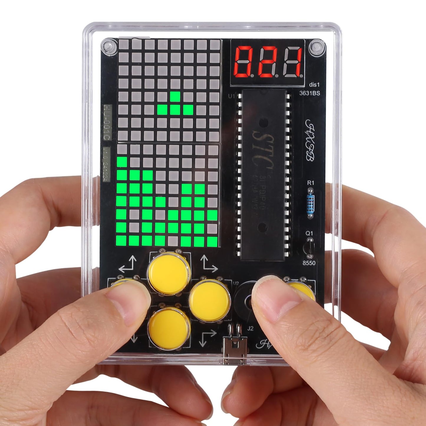 7-in-1 Game Soldering Project Kit, DIY Retro Handheld Game Console Electronics Kit for STEM Learning, 3 Difficulty Levels, Classroom Practice & School Projects for Teens & Students