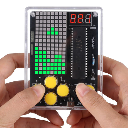 7-in-1 Game Soldering Project Kit, DIY Retro Handheld Game Console Electronics Kit for STEM Learning, 3 Difficulty Levels, Classroom Practice & School Projects for Teens & Students