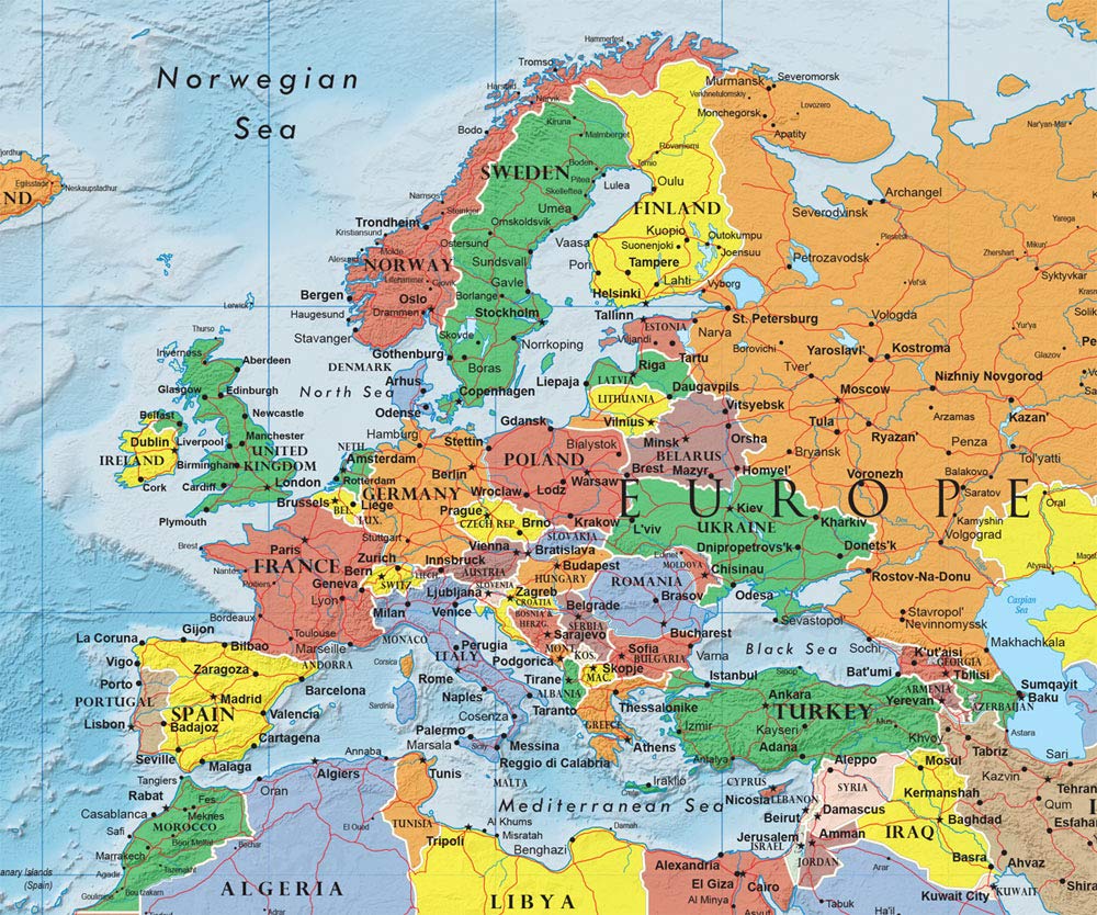 Swiftmaps World Premier Wall Map Poster Mural 24h x 36w Paper Folded