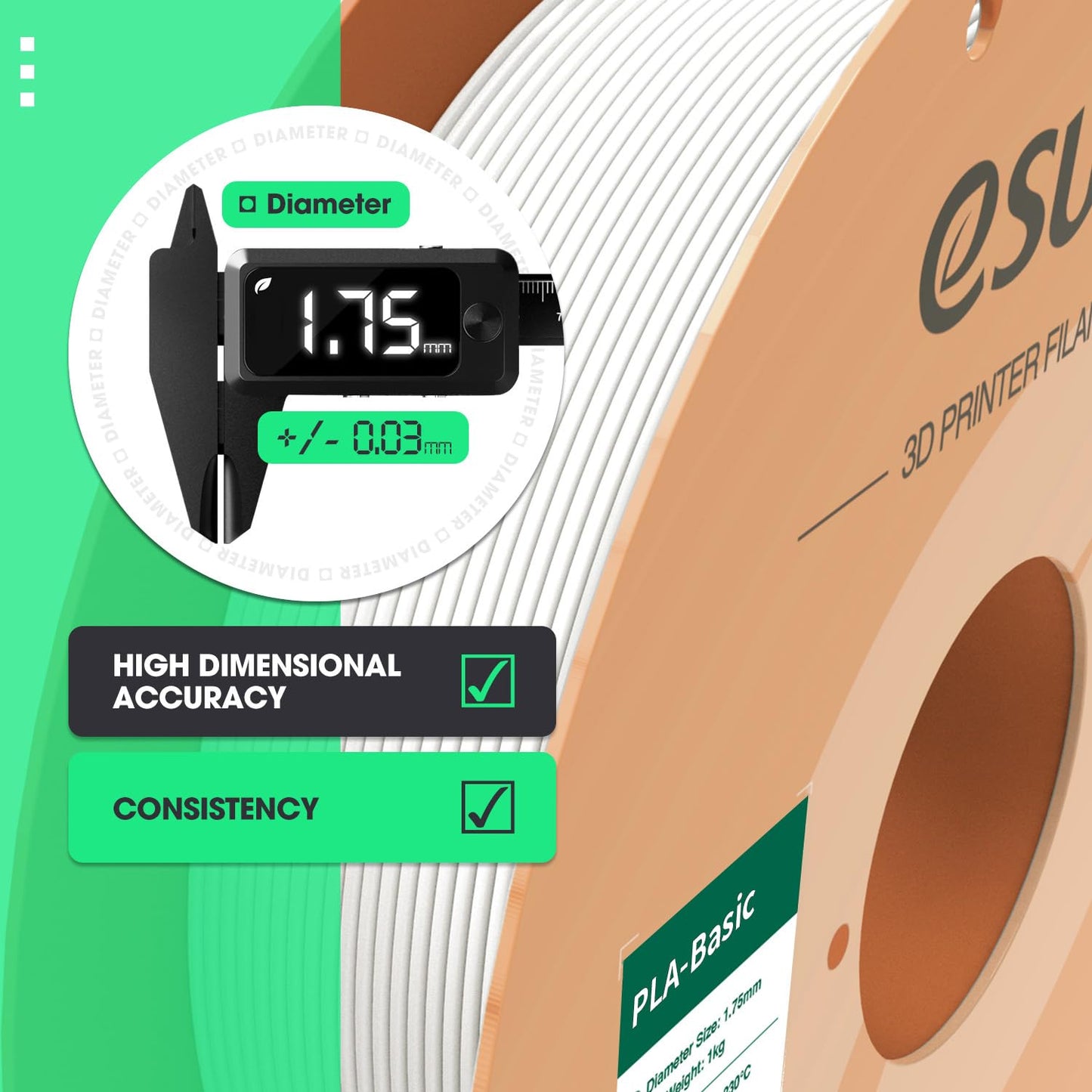 PLA Basic Filament 1.75mm- Green