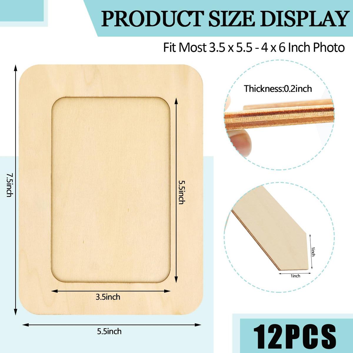 RYKOMO 12 Pieces Wooden Frames for painting and designing