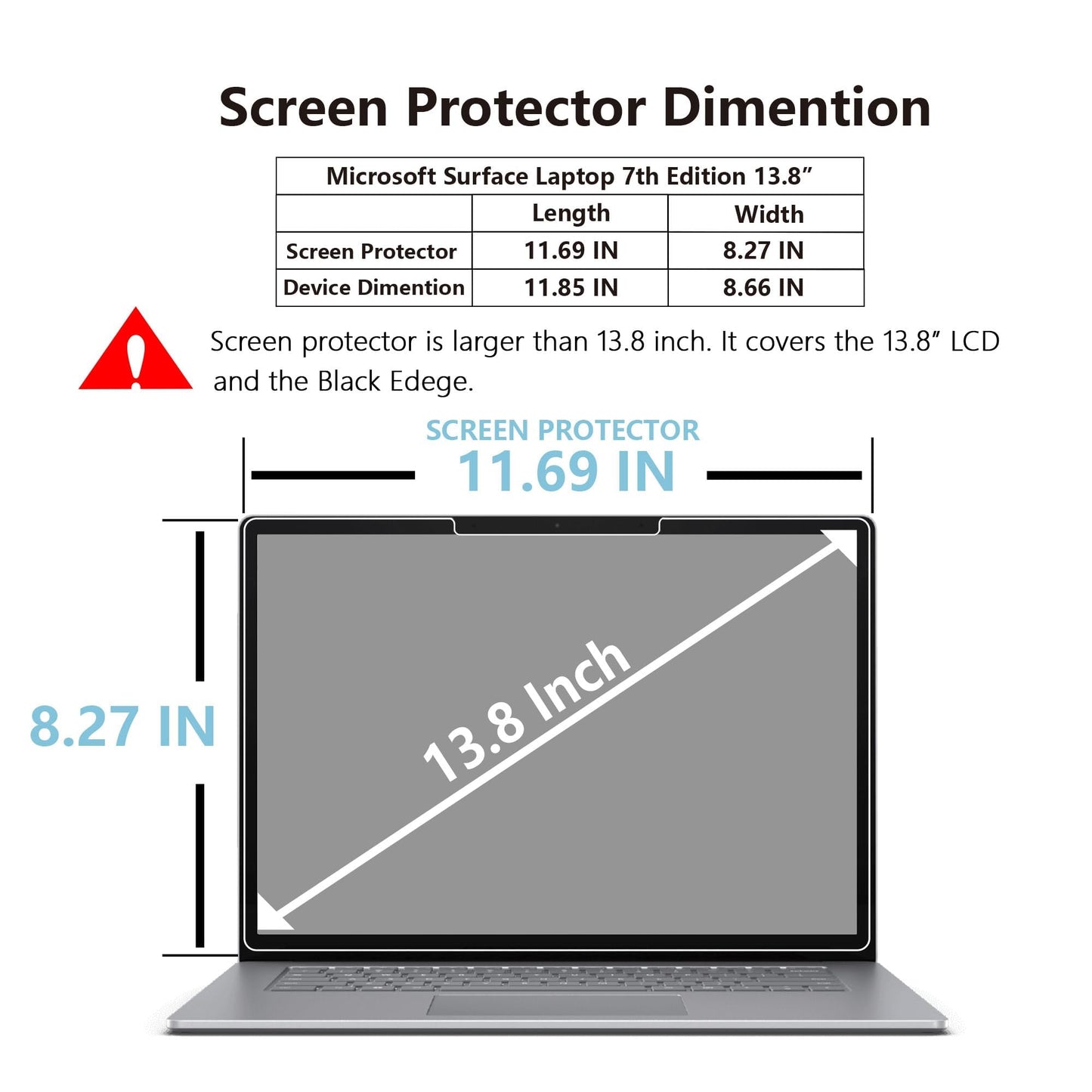 Screen Protector for Microsoft Surface Laptop 7 (2024, 13.8 Inch) - Tempered Glass