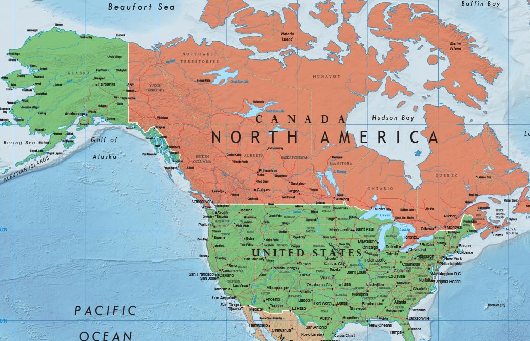 Swiftmaps World Premier Wall Map Poster Mural 24h x 36w Paper Folded