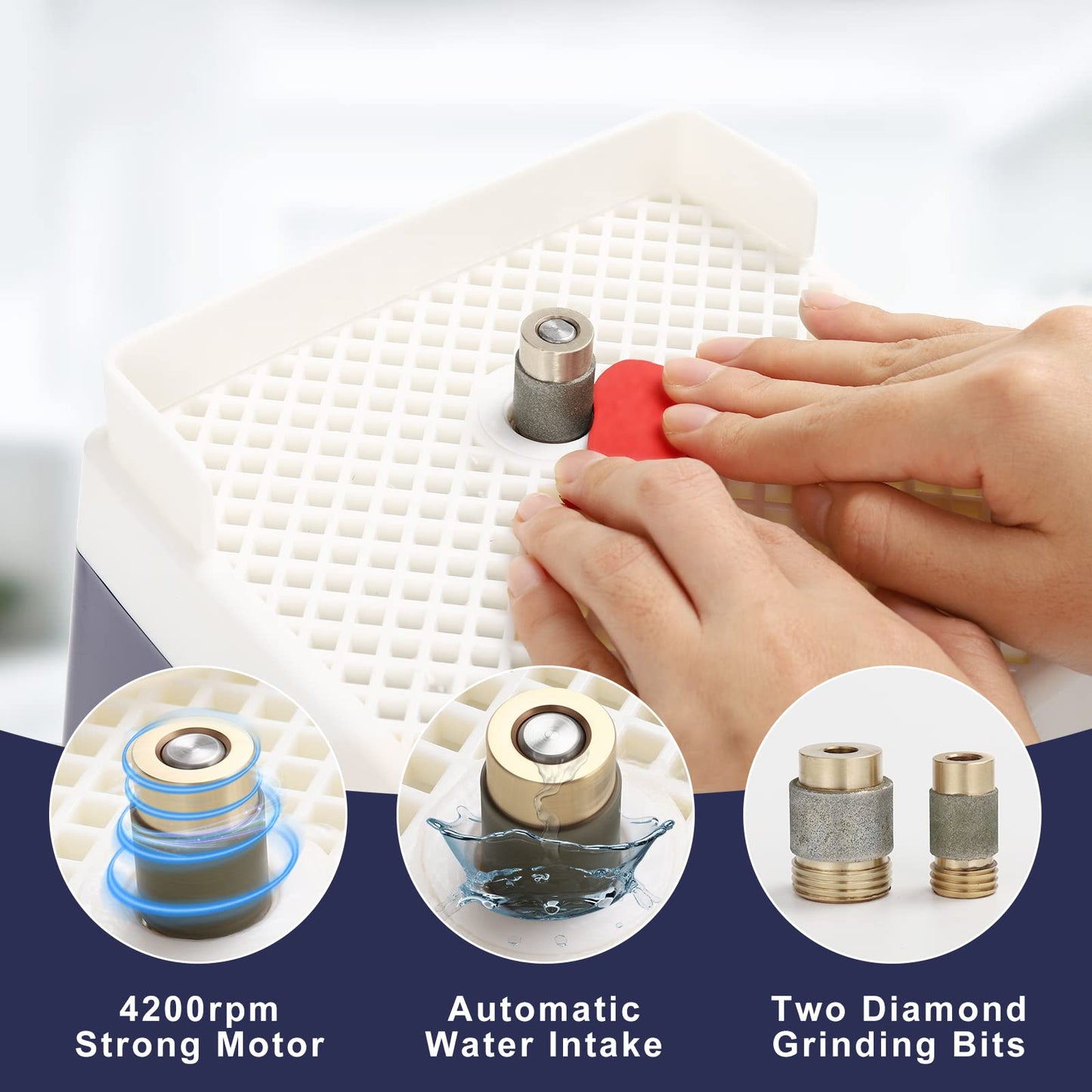 Stained Glass Grinder, Mini Glass Grinder Machine with 5/8" & 1" Grinder Bits,