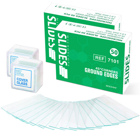 ZEEGOO Microscope Slides and Covers, 100 Glass Slides + 200 Coverslips