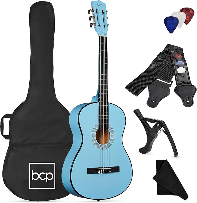 Beginner All Wood Acoustic Guitar Starter Kit- 38 inch