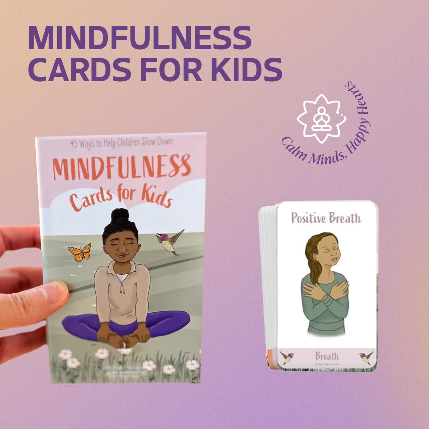 Mindfulness Cards for Kids, Meditation and Brain Focus for Yoga Classroom, Calm Corner Kit, Therapy Activity, Affirmation Cards, Social Emotional, Mind Brain Emotion Connection, or Relaxation