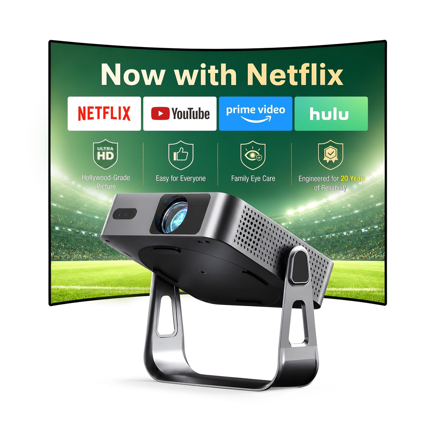 Thinnest 1.81" Smart Mini Projector