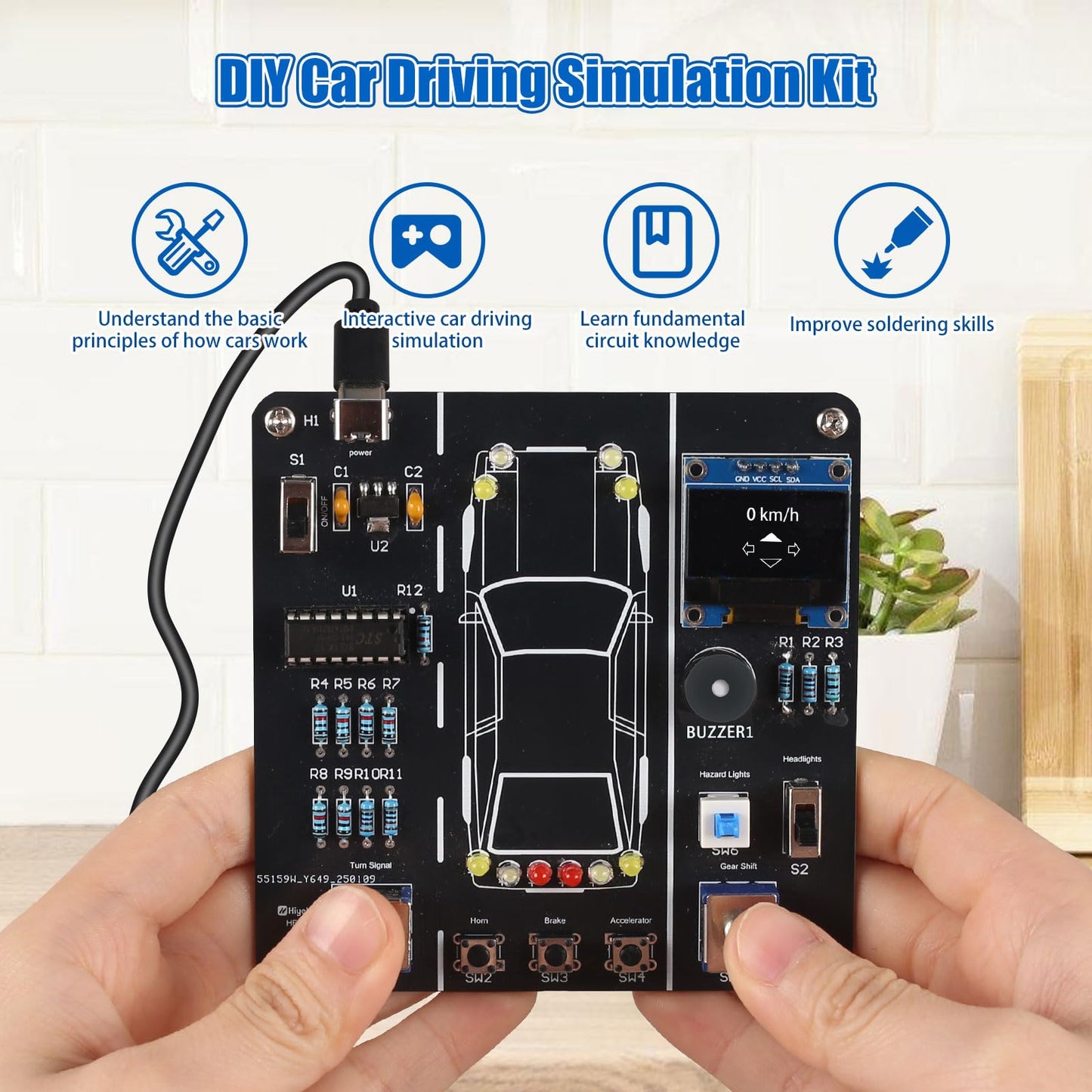 DIY Car Driving Simulation Soldering Practice Kit, Electronics Project Car Driver Simulator Solder Project Kit