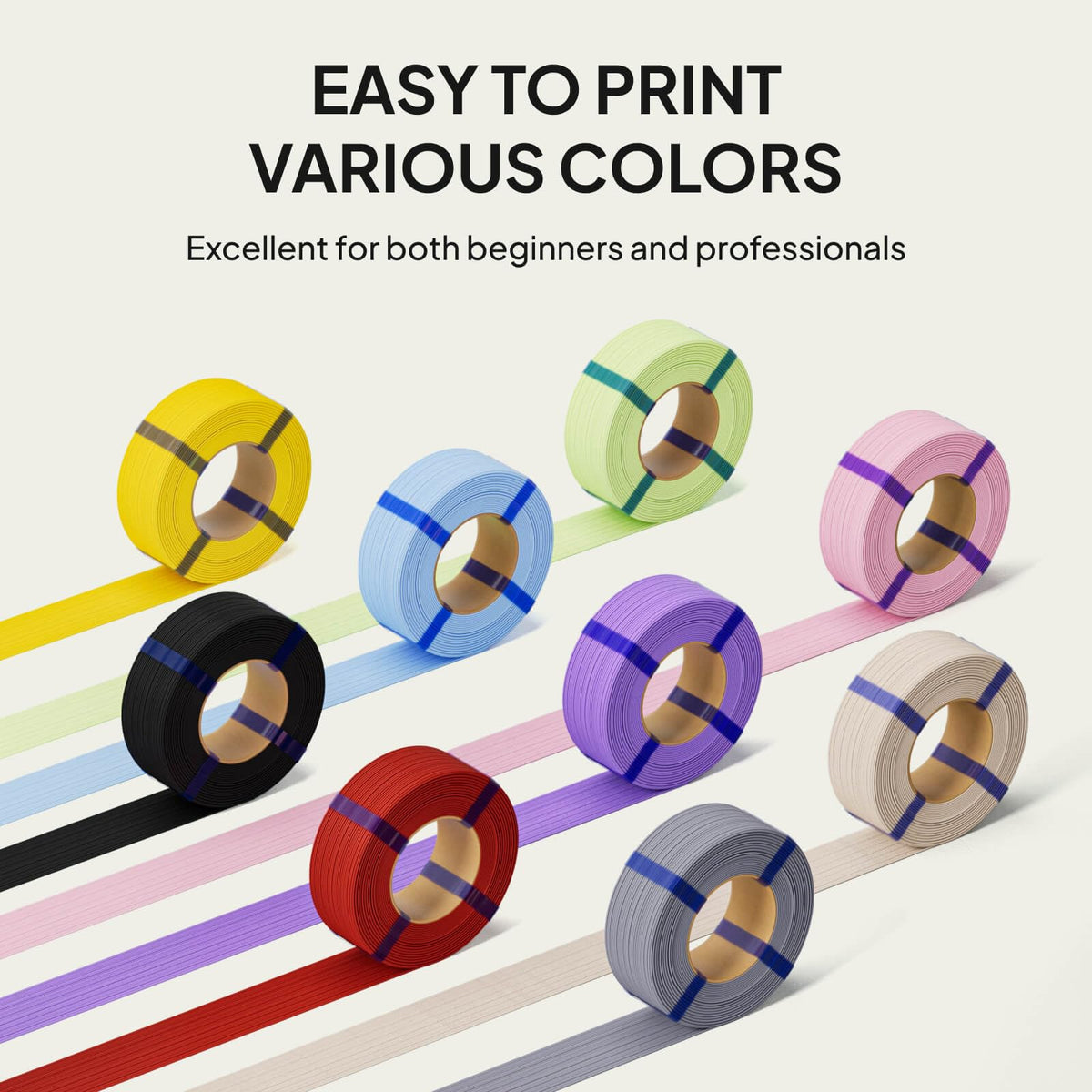 ELEGOO Matte PLA Refill 3D Printer Filament Bundle 1.75mm Black 4KG