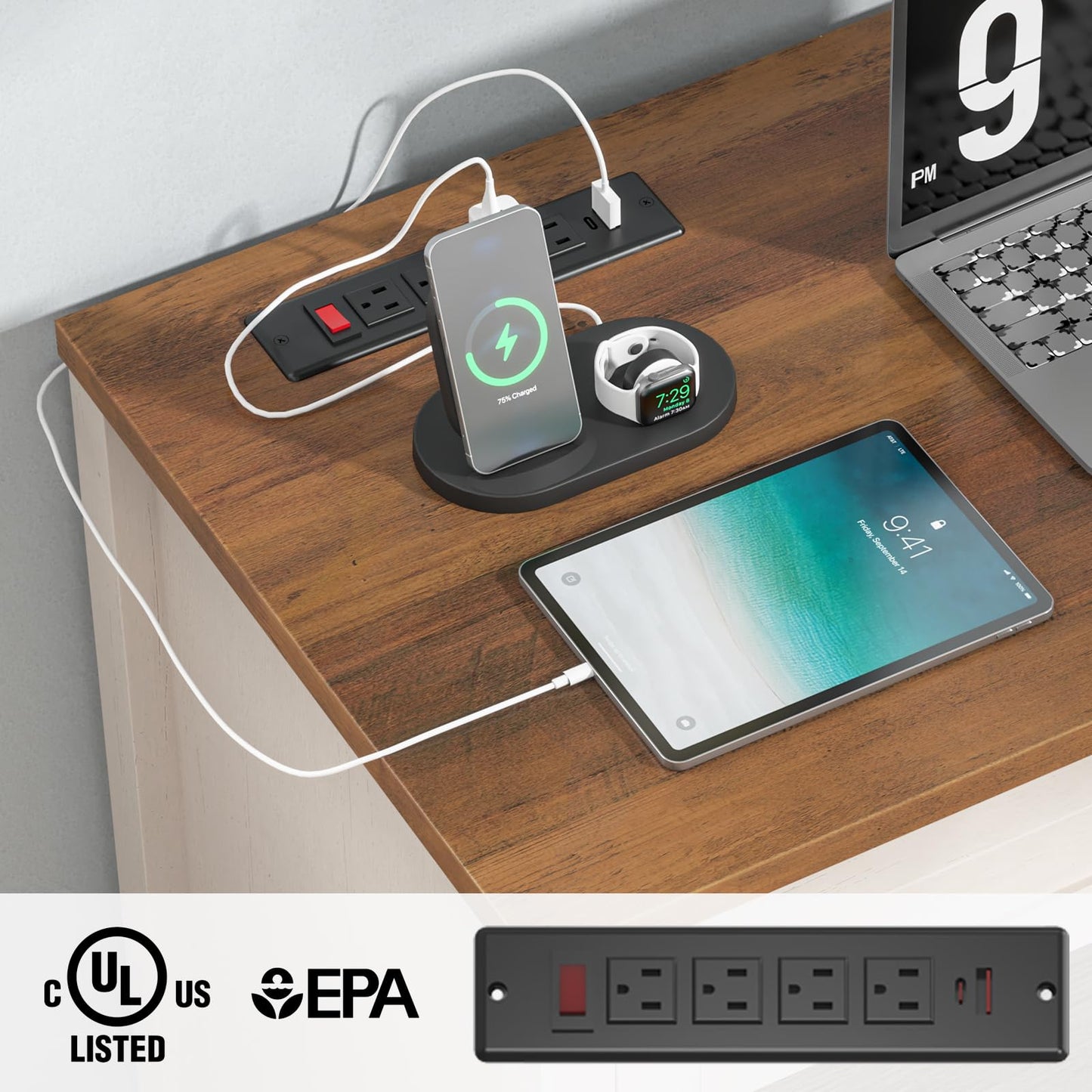 47" Desk with 4 Drawers