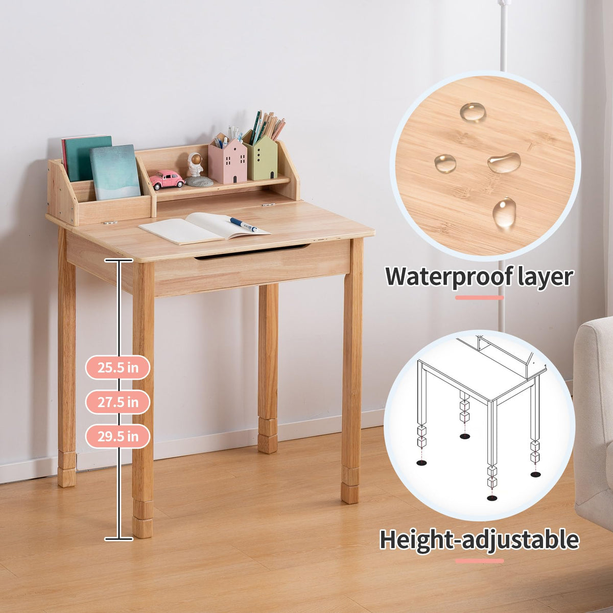 UNICOO® Wood Kids Desk and Chair Set