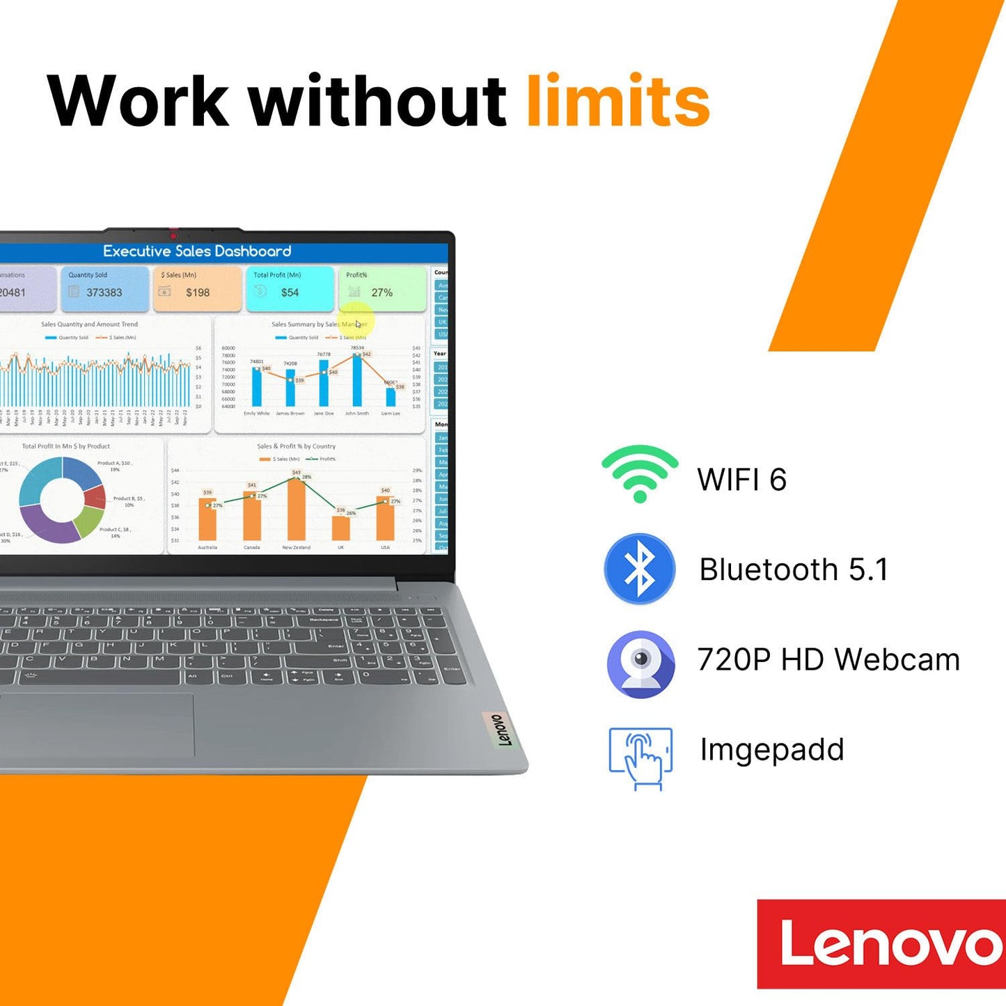 Lenovo IdeaPad Slim 3i • 15.6" FHD Laptop with Microsoft Office 365 • Intel 4 Cores • 128GB SSDetup, Lightweight • Win 11