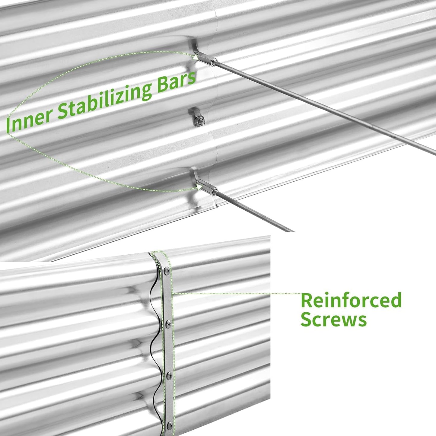 3 Pack 6×3×1ft Galvanized Metal Raised Garden Bed, Metal Planter Kit