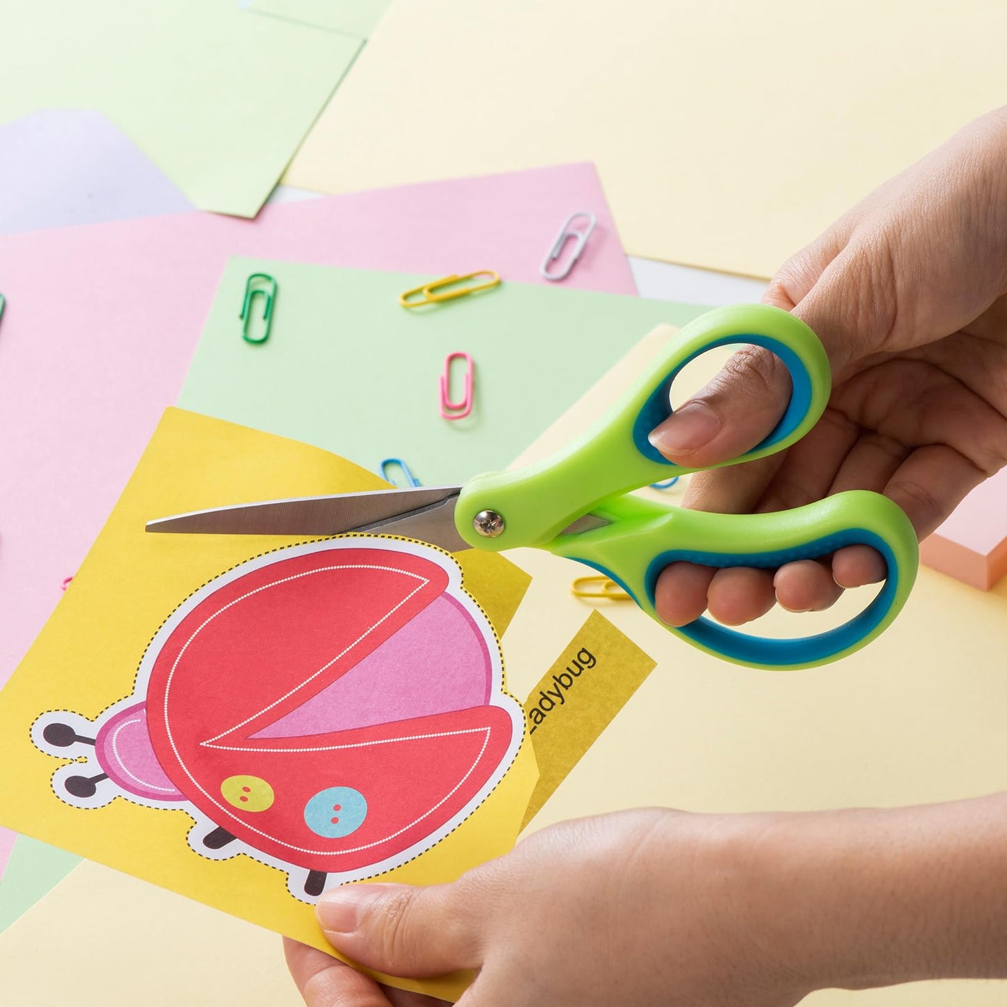 LIVINGO 7" Kids Scissors for School Pointed Tip 3 Pack