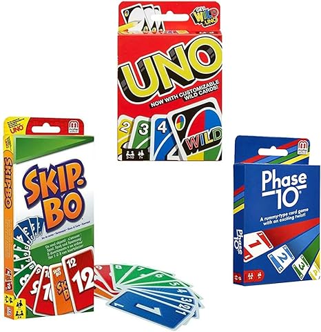 Card Game Set- Skip Bo, Uno & Phase 10