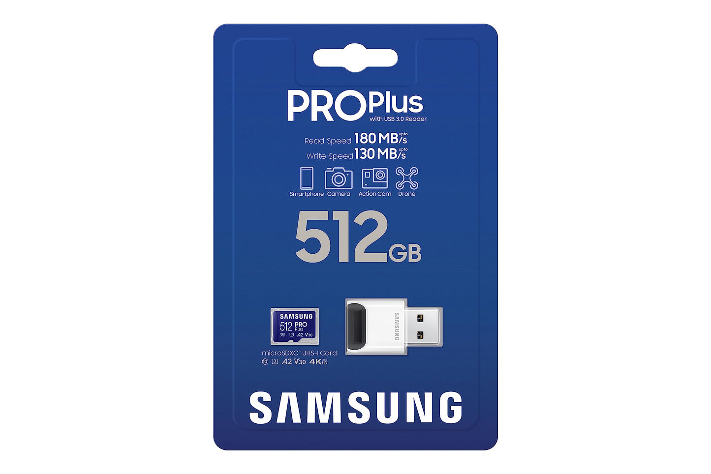 Samsung PRO Plus microSD Memory Card + Reader, 512GB