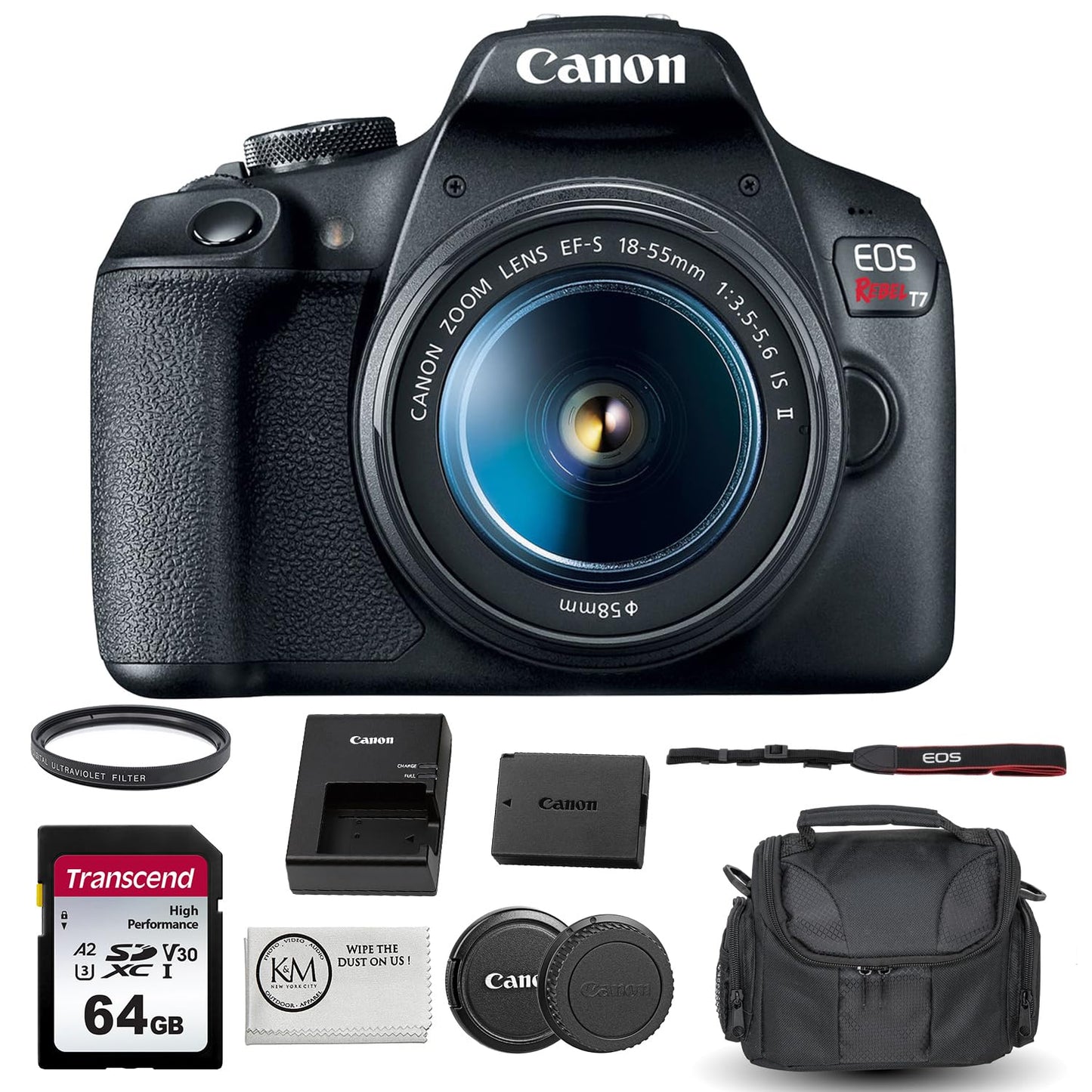 Canon EOS Rebel T7 DSLR Camera with 18-55mm Lens Bundled