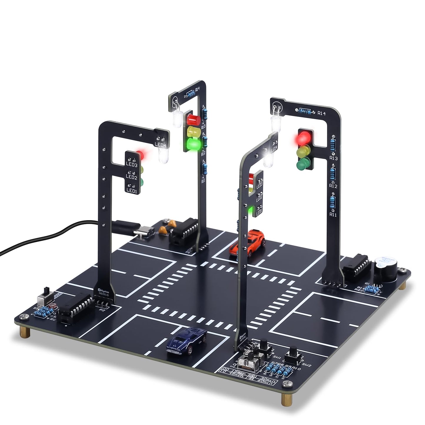LED Traffic Light Soldering Kit, STEM Educational Electronics Project with Sounds DIY Traffic Signal Light Circuit Board Soldering Practice Kit