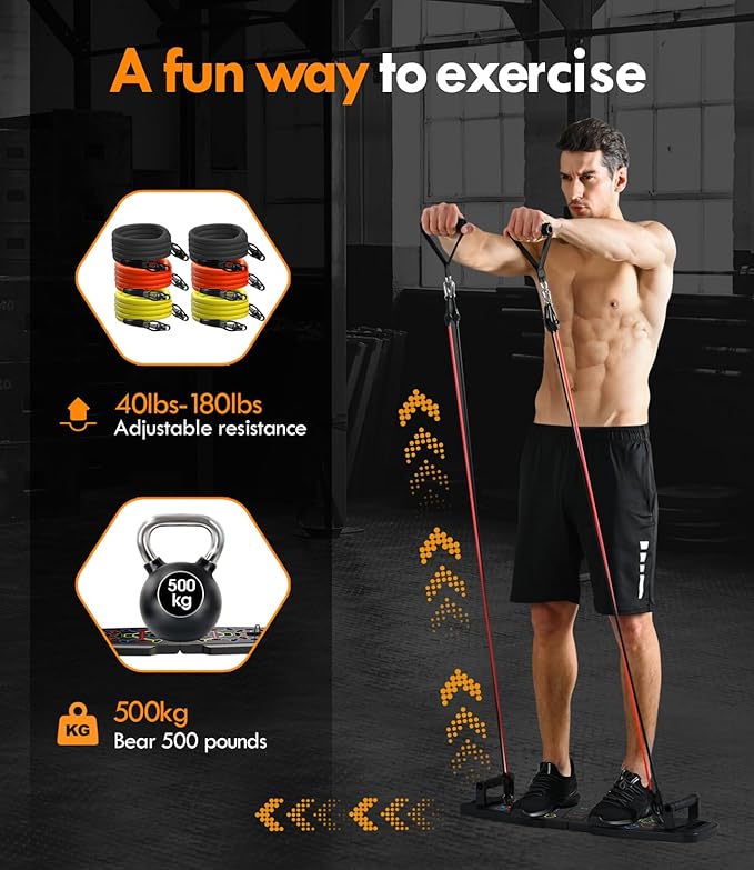 Exercise Set- resistance band, push up board