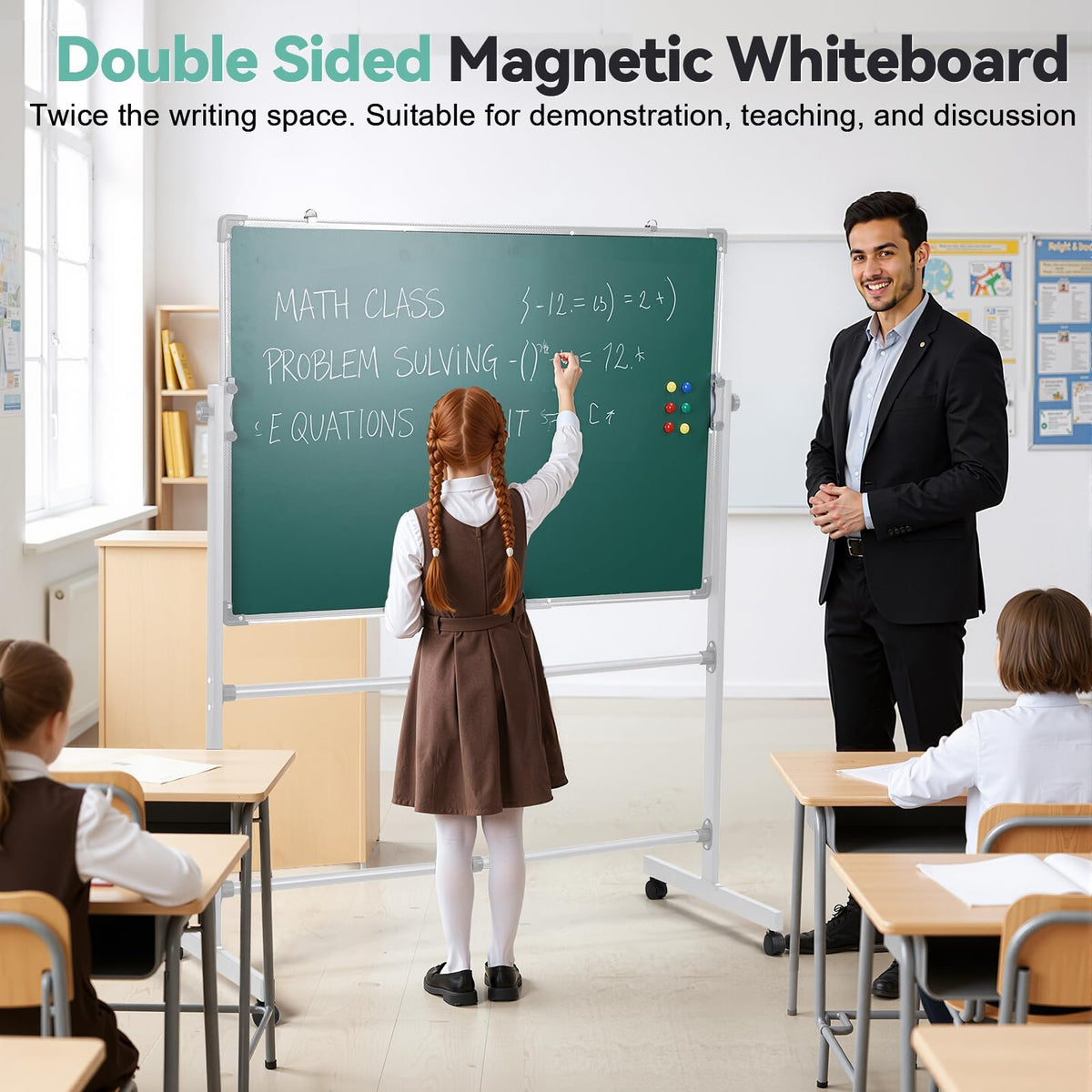 40x28 Inch Magnetic Whiteboard and Chalkboard