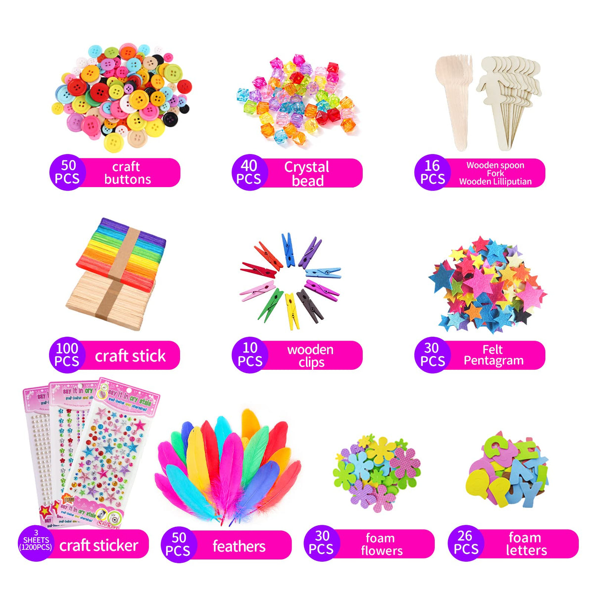 Itopstar 3000+ pcs Arts and Crafts Supplies for Kids | Craft Kit Box for Kids Age 4-5, 4-8, 6-8, 8-12 | Craft Supplies & Materials Crafts Set Toys Art Box Gifts