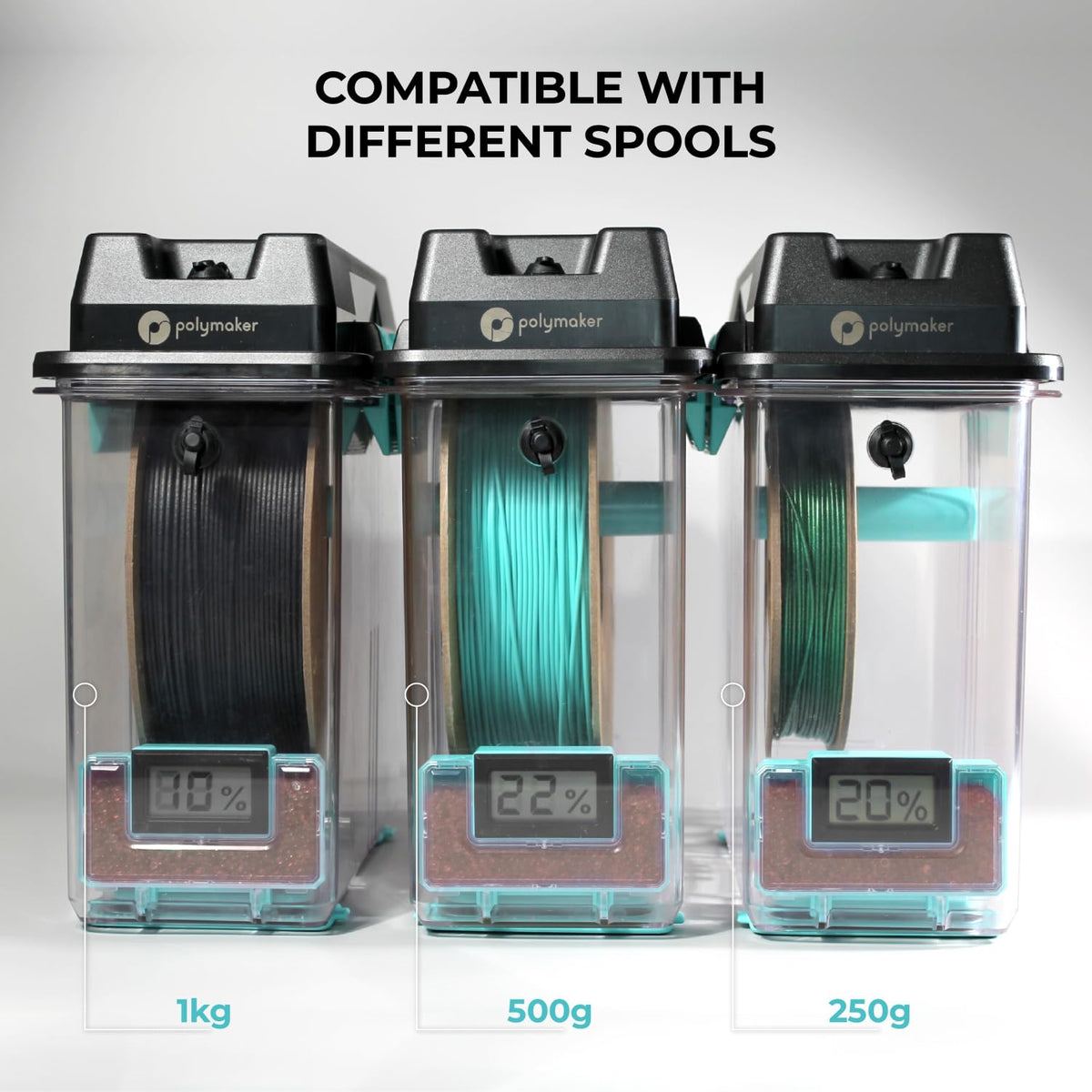 Polymaker Polydryer Filament Storage Box for 1kg PA Nylon PLA PETG, 4-Pack