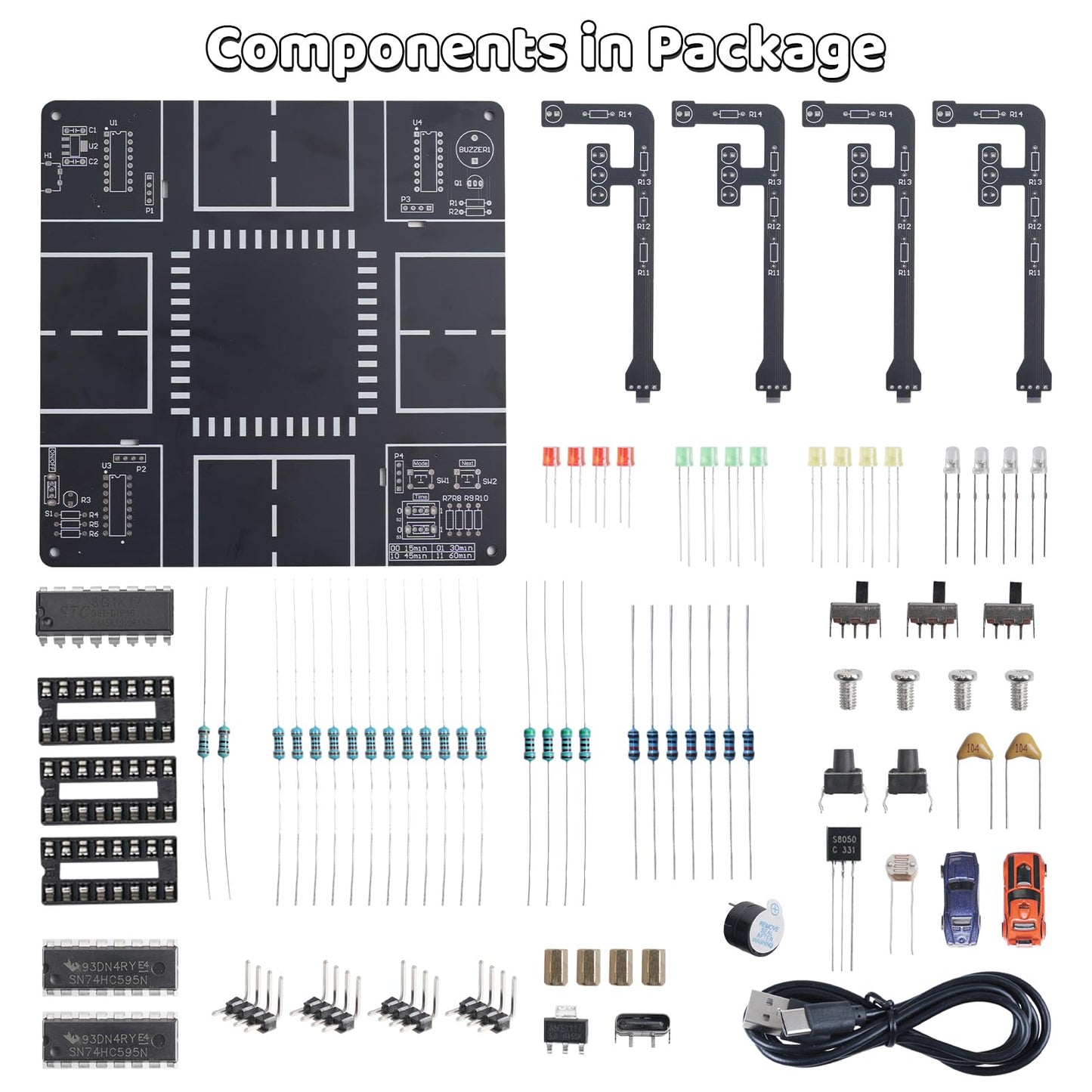 LED Traffic Light Soldering Kit, STEM Educational Electronics Project with Sounds DIY Traffic Signal Light Circuit Board Soldering Practice Kit