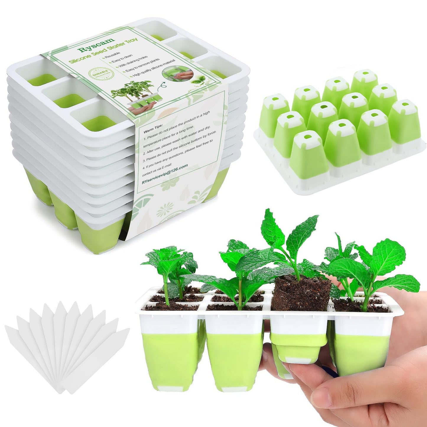 10pcs Reusable Seed Starter Tray, 120 Cells Seed Starter Kit