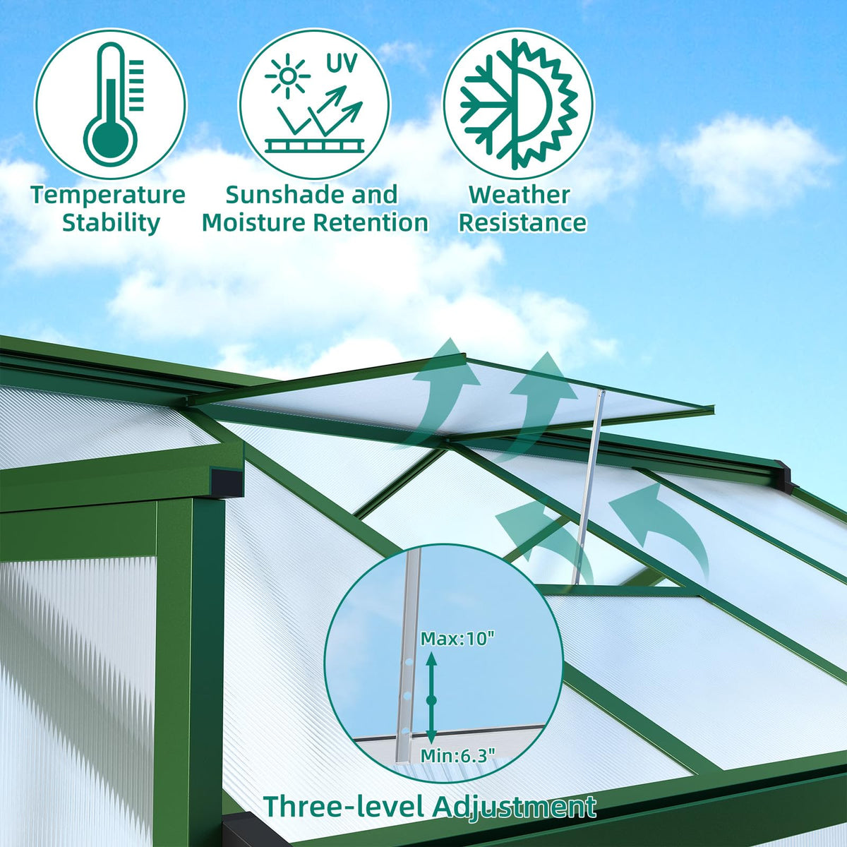 Garvee 6x10 FT Greenhouse Aluminum