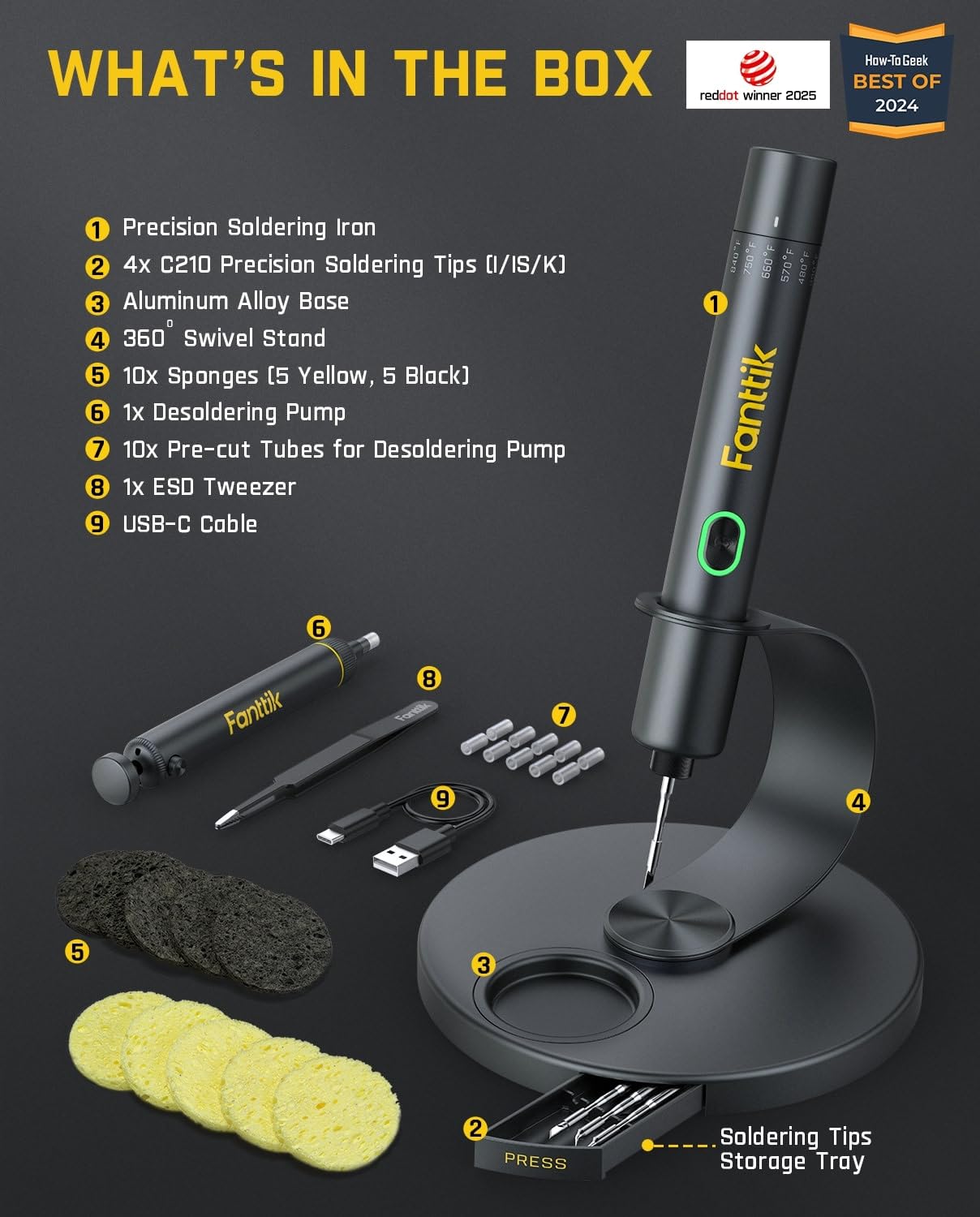 Fanttik T1 Max Soldering Iron Kit, Cordless Soldering Iron