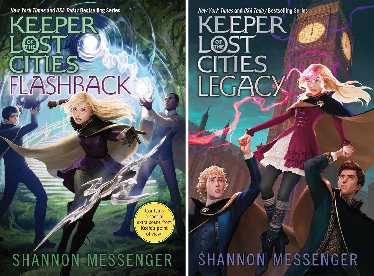 Keeper of the Lost Cities Series. Set of 11 Books. Keeper of the Lost Cities, Exile, Everblaze, Neverseen, Lodestar (Reprint) , Nightfall, Flashback, ... 8.5, Unraveled Book 9.5, by Shannon Messenger