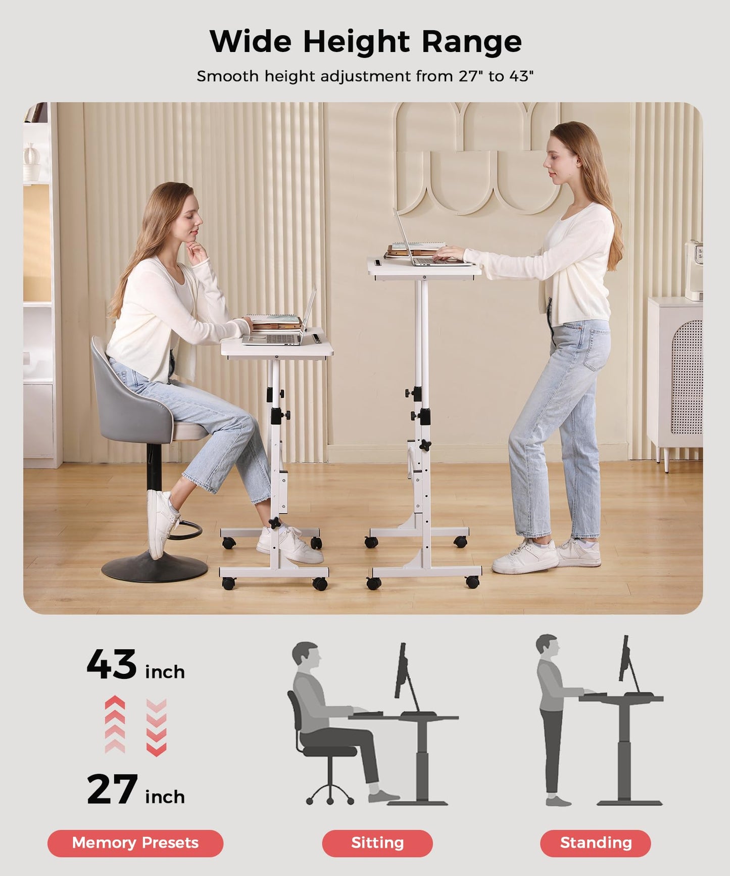 Portable Standing Desk Adjustable Height