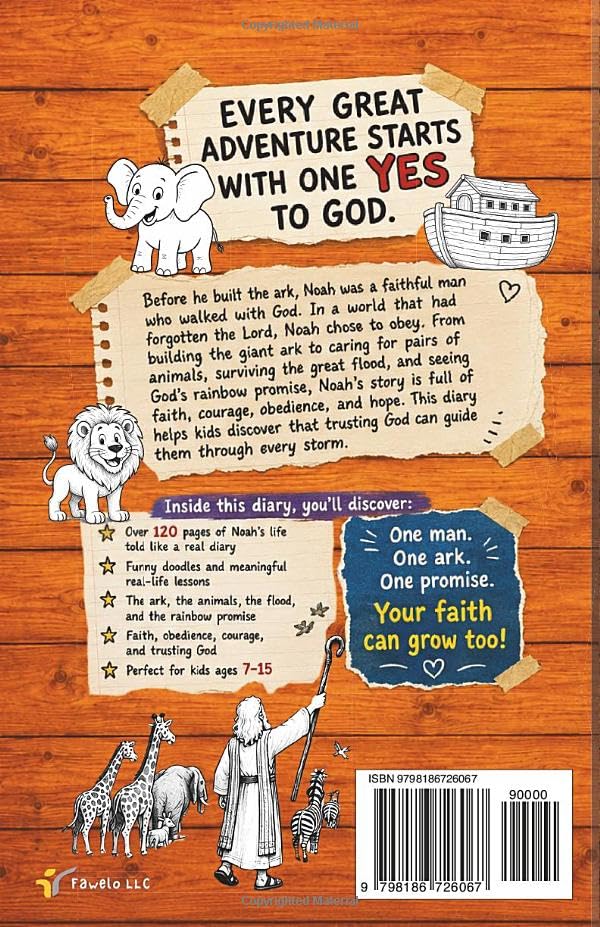 NOAH'S SECRET DIARY, Kids Bible Stories: The Ark, The Flood, and The Rainbow - paperback