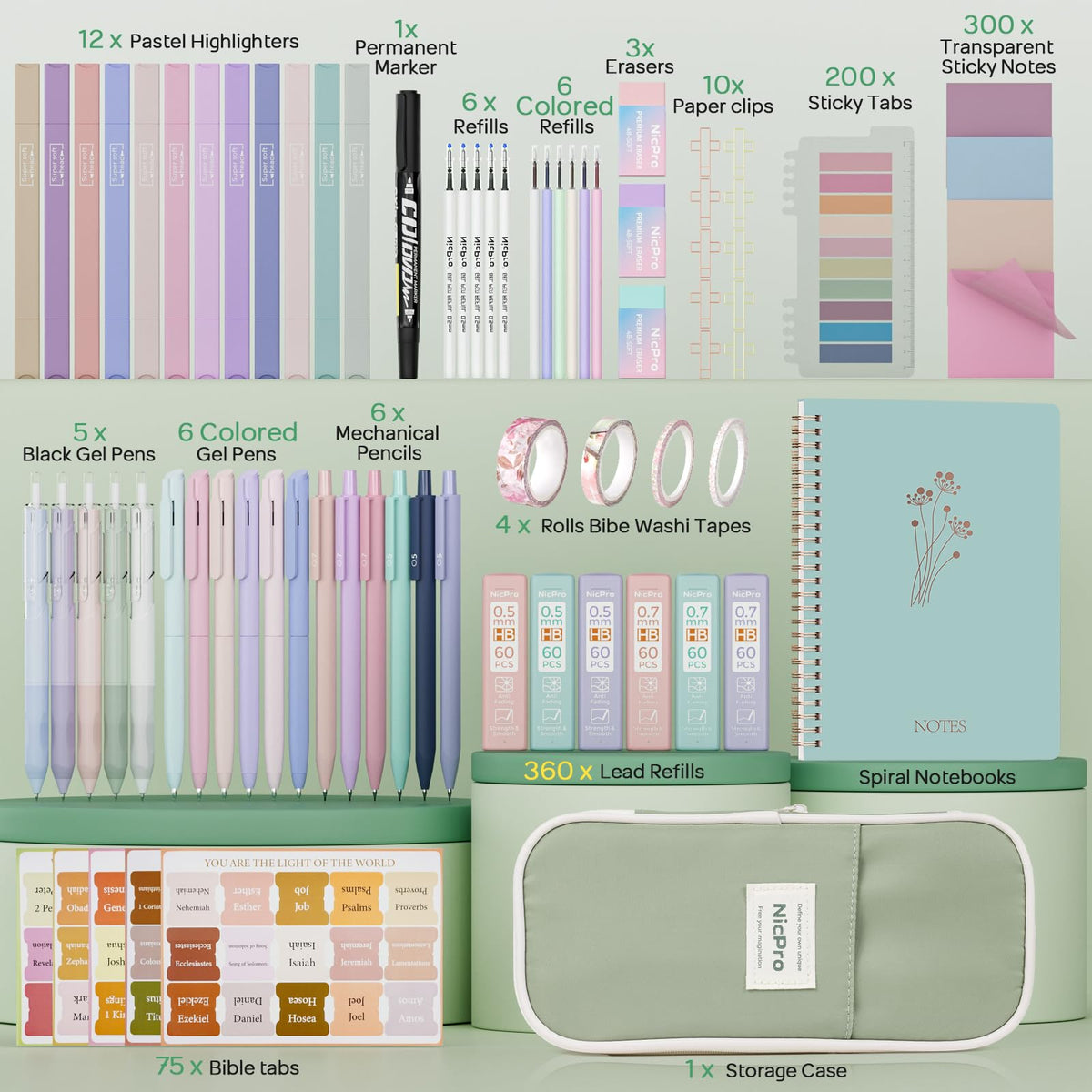 Nicpro 76PCS Study Supplies Journaling Kit