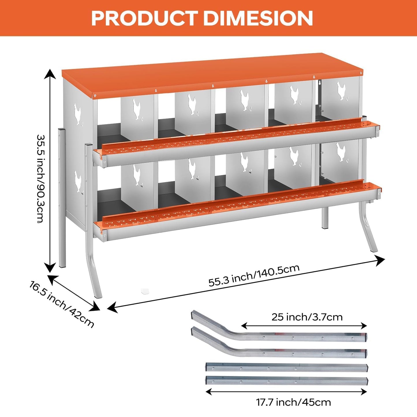 Garvee Chicken Nesting Box, 10 Compartments Nesting Box for Chickens