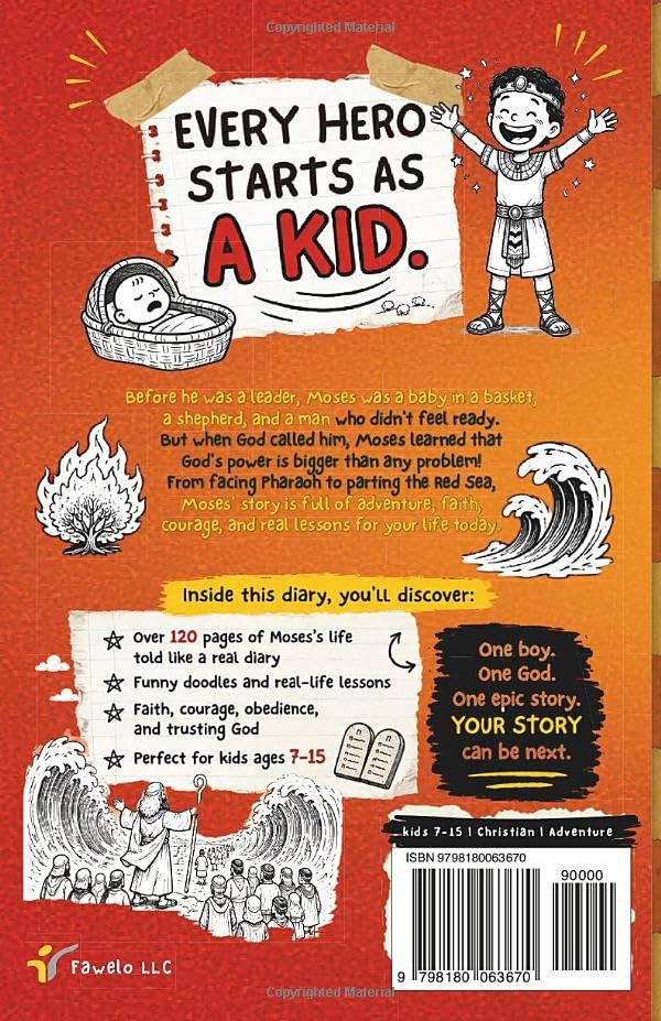 MOSES' SECRET DIARY, Bible Stories for Kids Ages 7–15: The Prince, The Desert, and The Red Sea - paperback