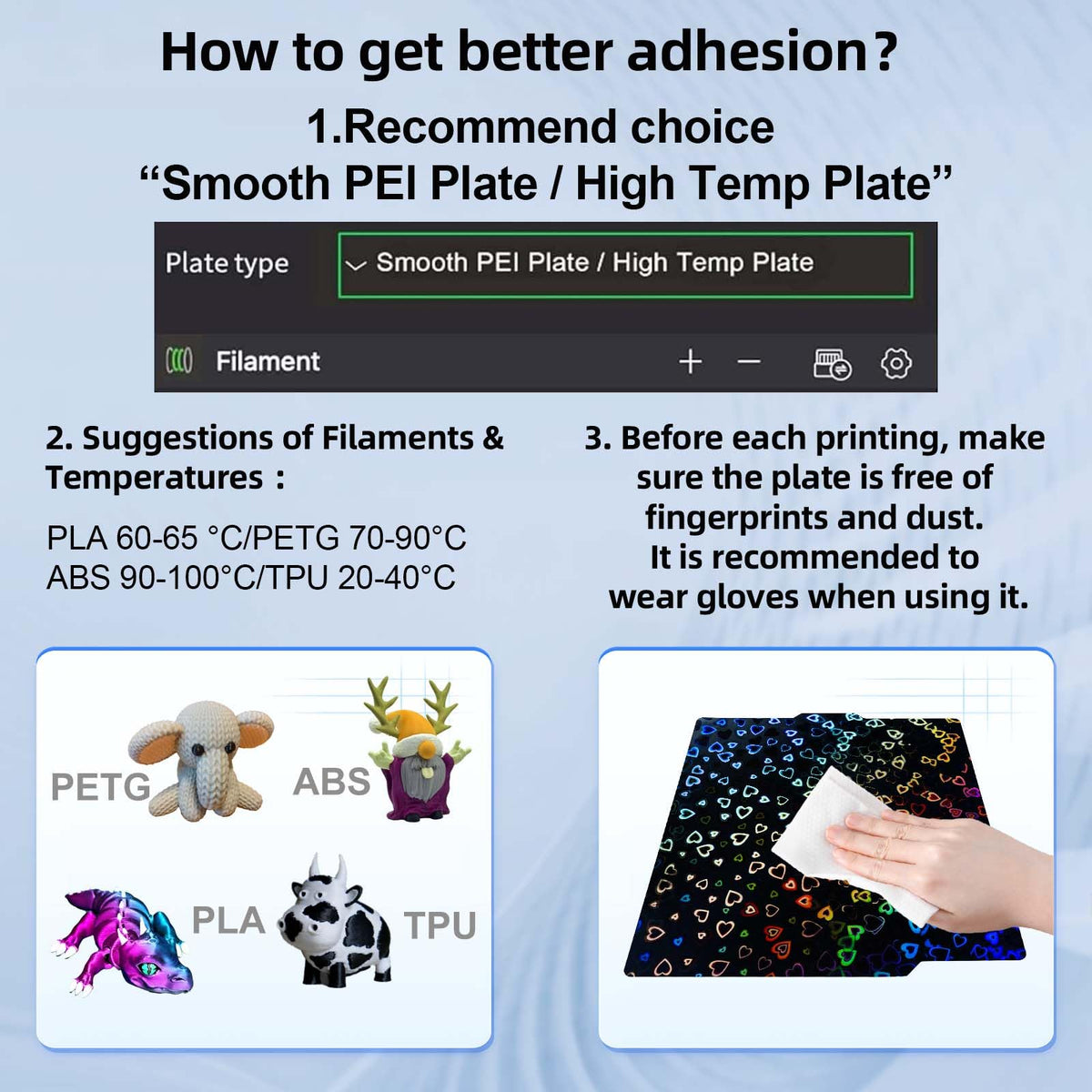 IdeaFormer-3D PEH Build Plate for Bambu Lab P2S/P1S/P1P/X2D/X1C/X1/X1E/A1, Double Sided Smooth Holographic P1S P2S Print Plate Accessories for Bambu Labs 256x256mm Platform