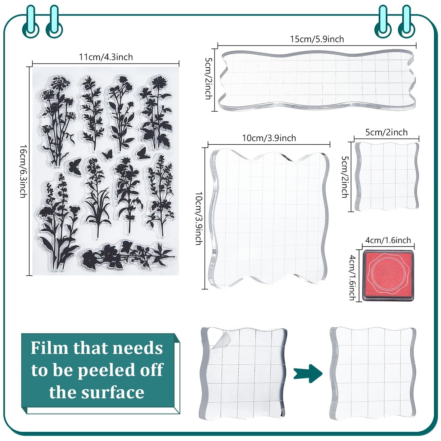 29 Pcs Acrylic Stamps