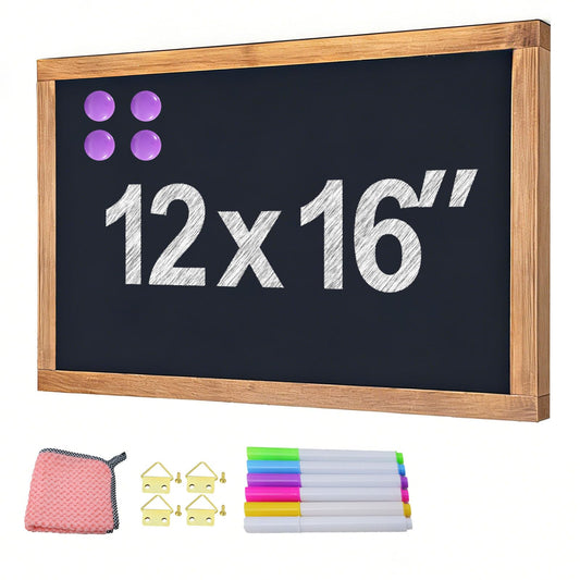 newnewshow 12"x16" Magnetic Chalkboard with Rustic Wood Frame