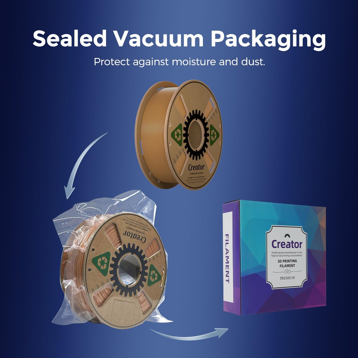 PLA 3D Printer Filament 1.75mm (Light Brown)