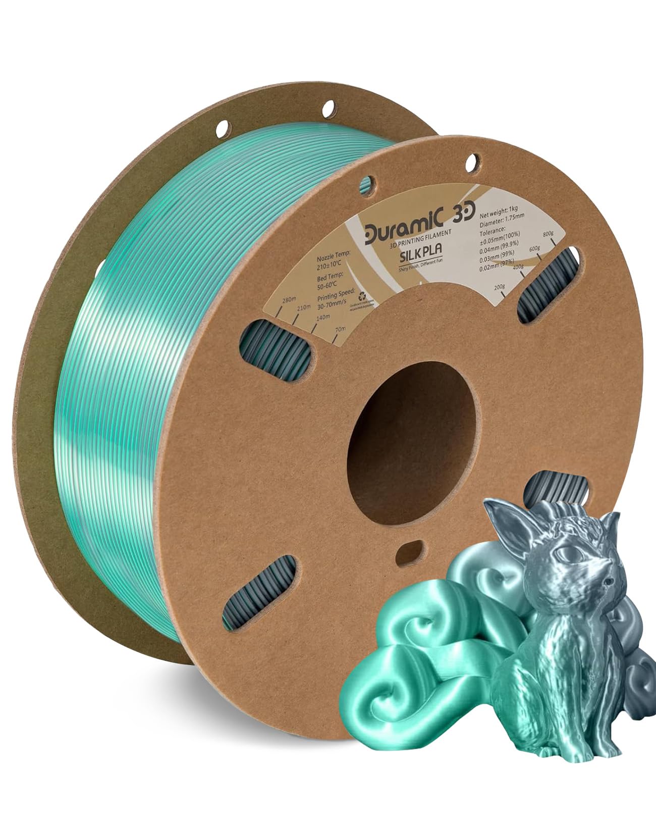 PLA Filament 1.75mm 1kg Spool - Silk Grey Green